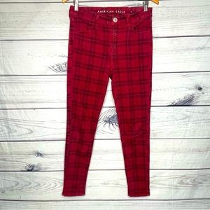 American Eagle Outfitters high rise plaid Jegging size 6 short